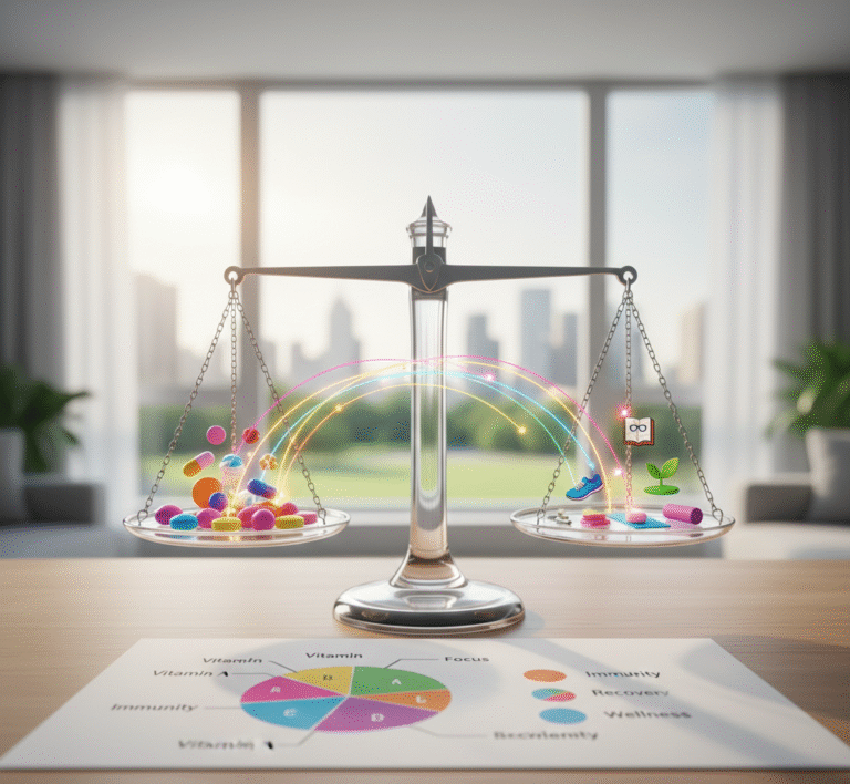 suas vitaminas diárias estão equilibradas para o seu estilo de vida